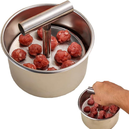 6/12 Holes Press Type Stainless Steel Meatball Maker,Anti-Stick Kitchen Extruded Meatball Making Tool Meat Ball Mold Meatball Shaper for Kitchen (12 Holes)