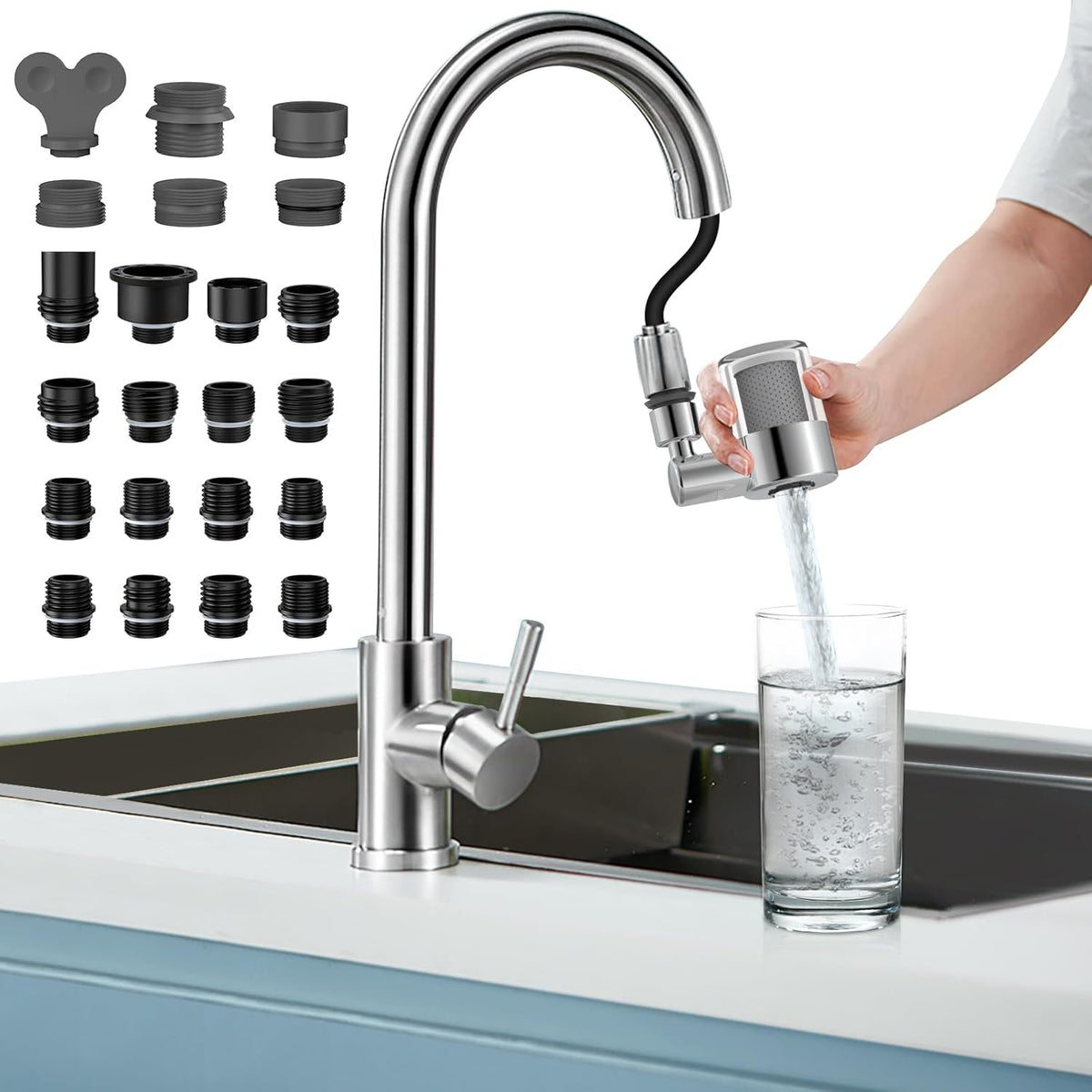 Patented  Swivel Faucet Extender Sink Aerator NSF/ANSI 372 Standard