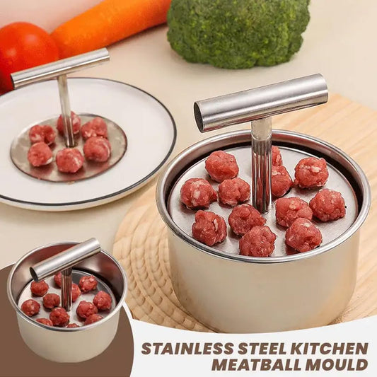 6/12 Holes Press Type Stainless Steel Meatball Maker,Anti-Stick Kitchen Extruded Meatball Making Tool Meat Ball Mold Meatball Shaper for Kitchen (12 Holes)