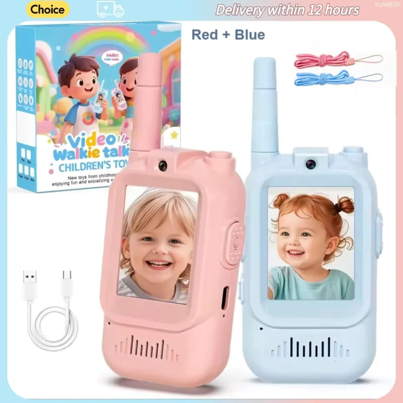 2PC Children'S Video Walkie-Talkie HD Walkie-Talkie USB Charging Indoor Outdoor Entertainment Kids Toys Festival Gifts Ages 3-12