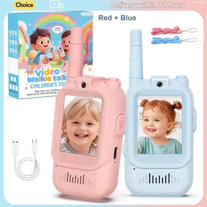 2PC Children'S Video Walkie-Talkie HD Walkie-Talkie USB Charging Indoor Outdoor Entertainment Kids Toys Festival Gifts Ages 3-12