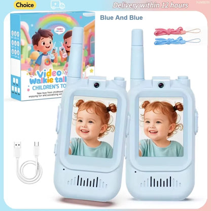 2PC Children'S Video Walkie-Talkie HD Walkie-Talkie USB Charging Indoor Outdoor Entertainment Kids Toys Festival Gifts Ages 3-12