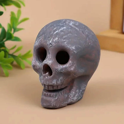 Firepit Skull Fire Logs, Halloween Spooky Pumpkin Ceramics Statue Skull Figurine for Indoor or Outdoor Fireplaces, Skulls Fire Shaped Stones for Fire Pit Bonfire Campfire Fireplaces a 1Pc