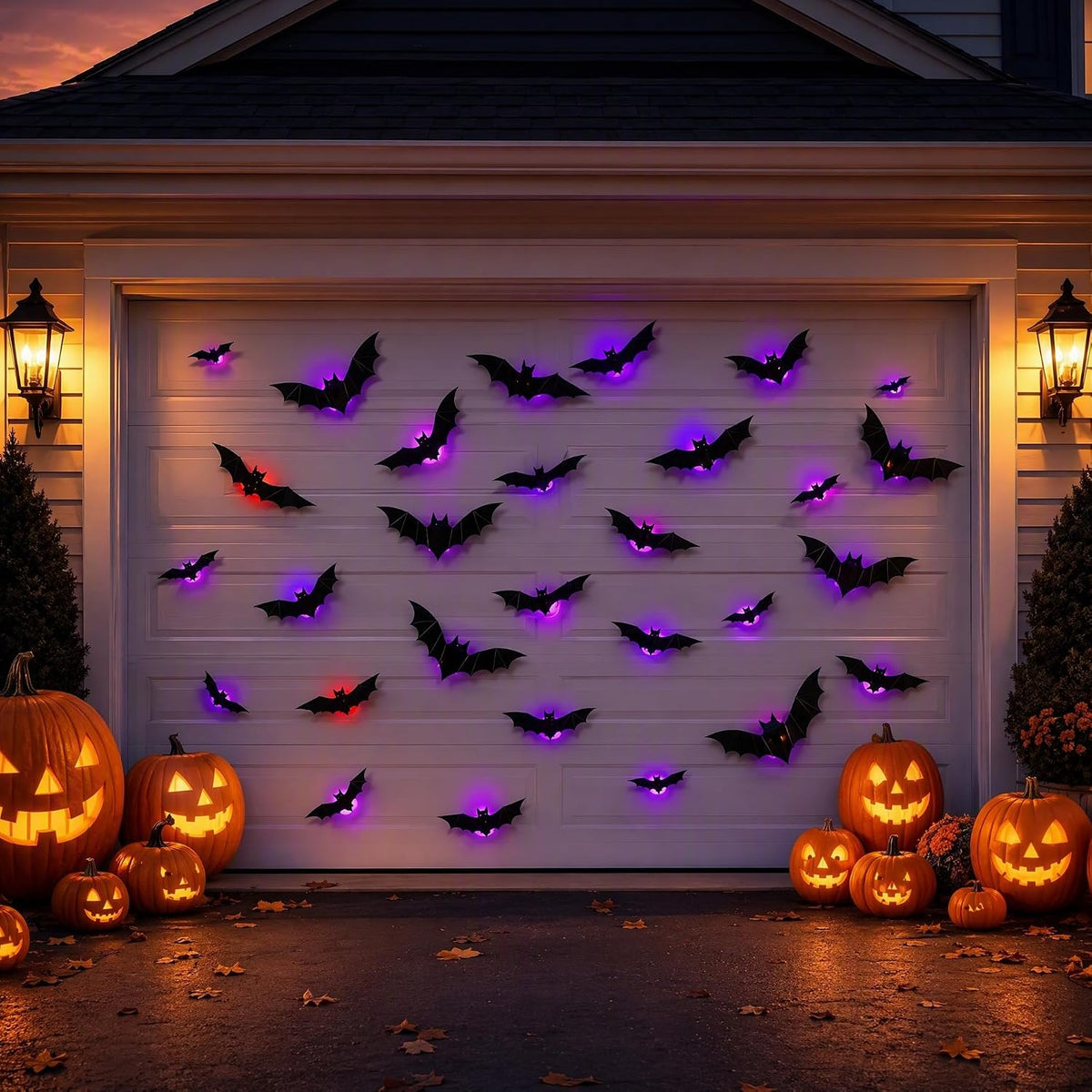 12 Pack Halloween Bats Halloween Decorations LED Bats Wall Decor Indoor