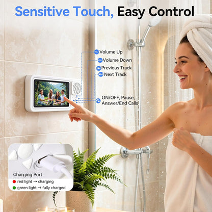 Shower Phone Holder Wireless Bluetooth Speaker Waterproof