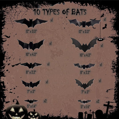 12 Pack Halloween Bats Halloween Decorations LED Bats Wall Decor Indoor