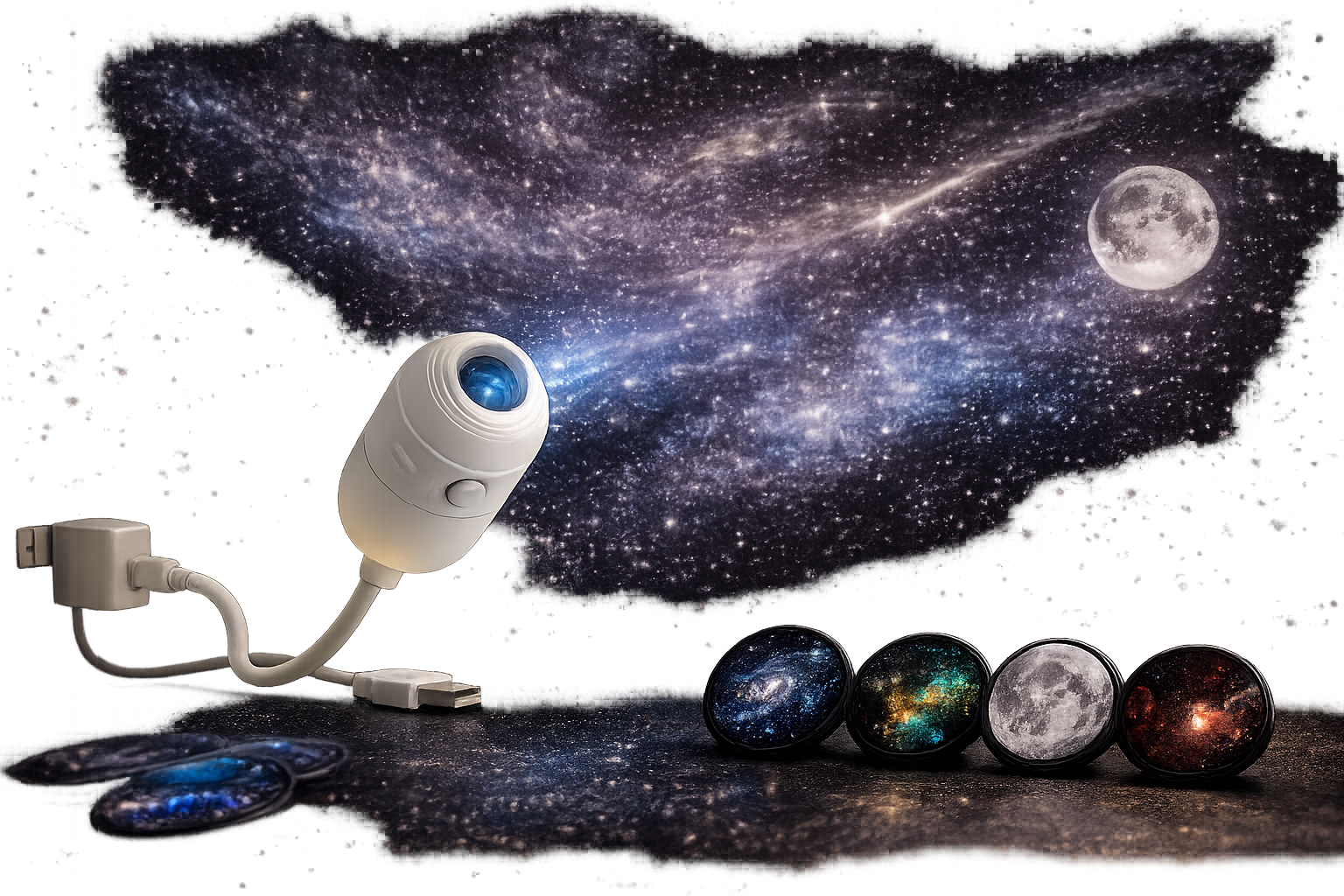 Mini Galaxy Star Projector Night Light – USB Portable Starry Sky Lamp for Bedroom, Kids Room & Home Decor