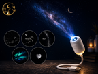 Mini Galaxy Star Projector Night Light – USB Portable Starry Sky Lamp for Bedroom, Kids Room & Home Decor