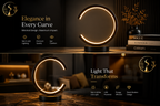 Modern LED Ring Table Lamp – Dimmable Circular Night Light for Bedroom, Living Room & Hotel
