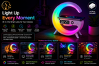 Multifunction Wireless Charging Station – RGB Night Light, Bluetooth Speaker & Alarm Clock for iPhone, Samsung, Xiaomi