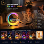 Multifunction Wireless Charging Station – RGB Night Light, Bluetooth Speaker & Alarm Clock for iPhone, Samsung, Xiaomi
