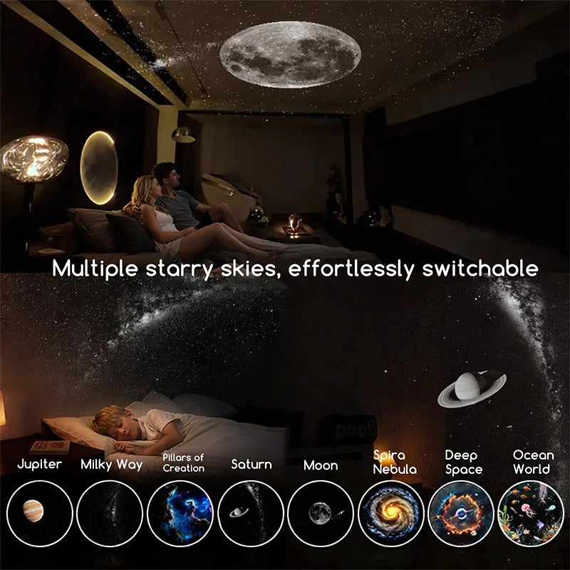Mini Galaxy Star Projector Night Light – USB Portable Starry Sky Lamp for Bedroom, Kids Room & Home Decor