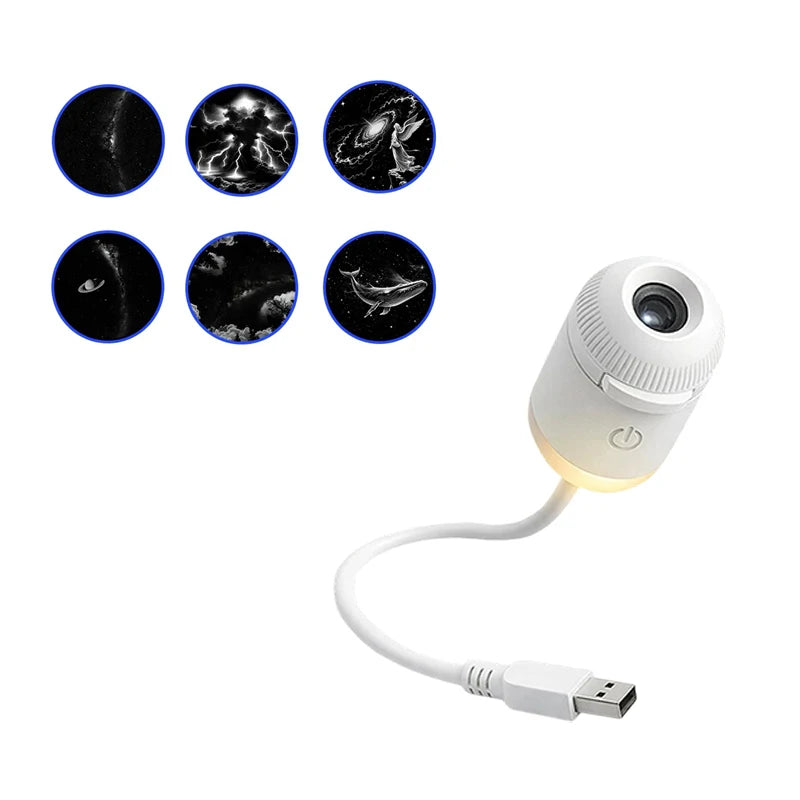 Mini Galaxy Star Projector Night Light – USB Portable Starry Sky Lamp for Bedroom, Kids Room & Home Decor