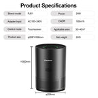 Chuboor Air Purifiers for Home H13 True HEPA for Bedroom Room Kitchen Washroom for Smoke and Dust Pollen Odors PM2.5 Detection 185m³/h CADR Supports Tuya App for 30-40 Square Meters of Clean Purifier Effectively Improve Air