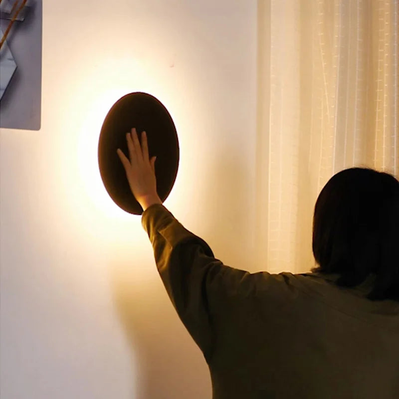 Round LED Wall Light – Touch Dimmable Human Body Sensor Lamp