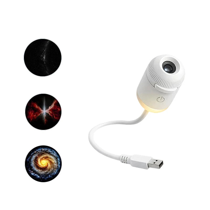 Mini Galaxy Star Projector Night Light – USB Portable Starry Sky Lamp for Bedroom, Kids Room & Home Decor