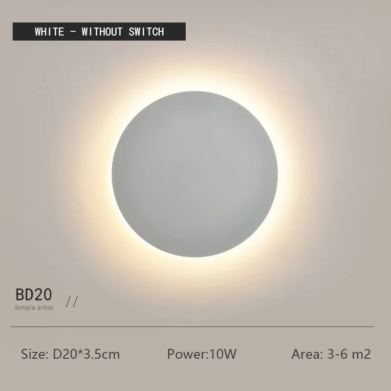 Round LED Wall Light – Touch Dimmable Human Body Sensor Lamp