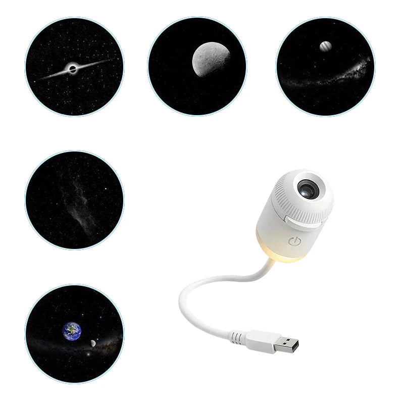 Mini Galaxy Star Projector Night Light – USB Portable Starry Sky Lamp for Bedroom, Kids Room & Home Decor