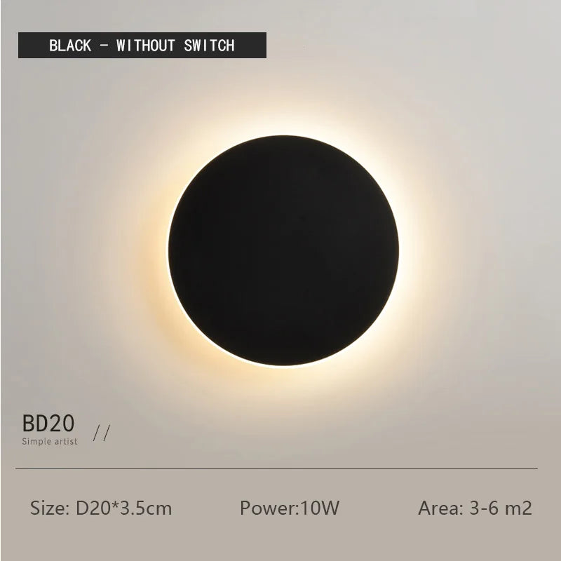 Round LED Wall Light – Touch Dimmable Human Body Sensor Lamp