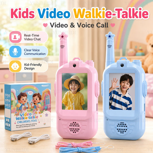 2PC Children'S Video Walkie-Talkie HD Walkie-Talkie USB Charging Indoor Outdoor Entertainment Kids Toys Festival Gifts Ages 3-12