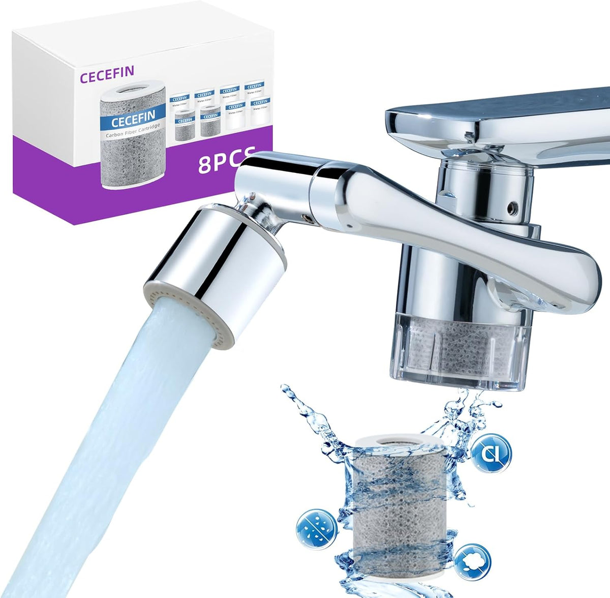 Patented  Swivel Faucet Extender Sink Aerator NSF/ANSI 372 Standard