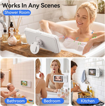 Shower Phone Holder Wireless Bluetooth Speaker Waterproof