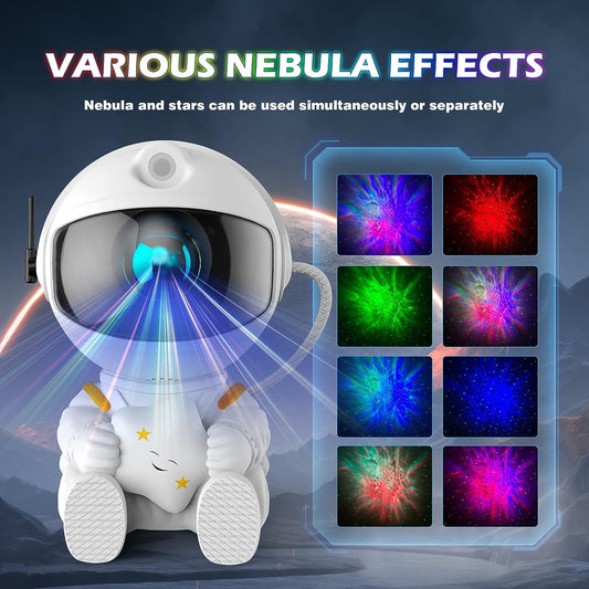 FSSQLBFLC Astronaut Galaxy Projector, Night Light for Kids, Space-Theme